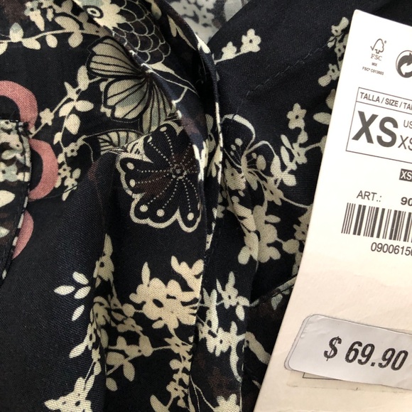 NWT ZARA PRINTED SHIRT DRESS - Picture 6 of 6